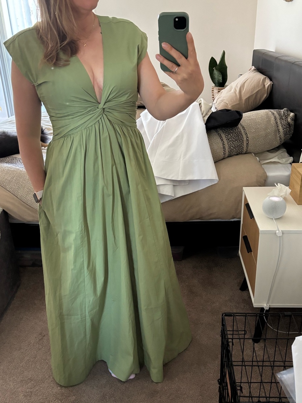 Abercrombie & Fitch Twist Bodice Femme Maxi Dress in Green M tall NWT - Picture 13 of 13